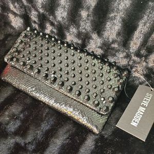 Steve Madden Black Studded Clutch